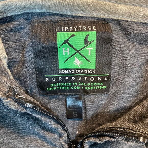 Hippy Tree Nomad Division Surf Stone Zip Up Light Hoodie Grey Pockets Men Small - Picture 6 of 9